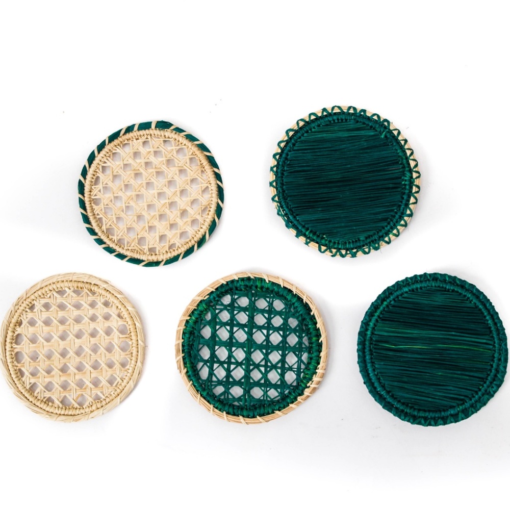 Straw Coasters- Emerald